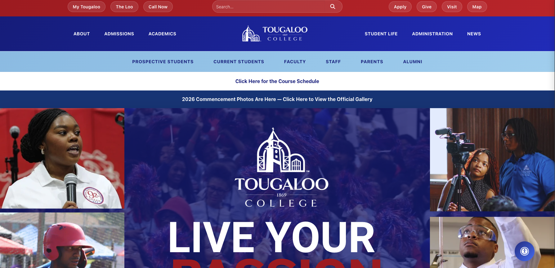 Tougaloo College website screenshot