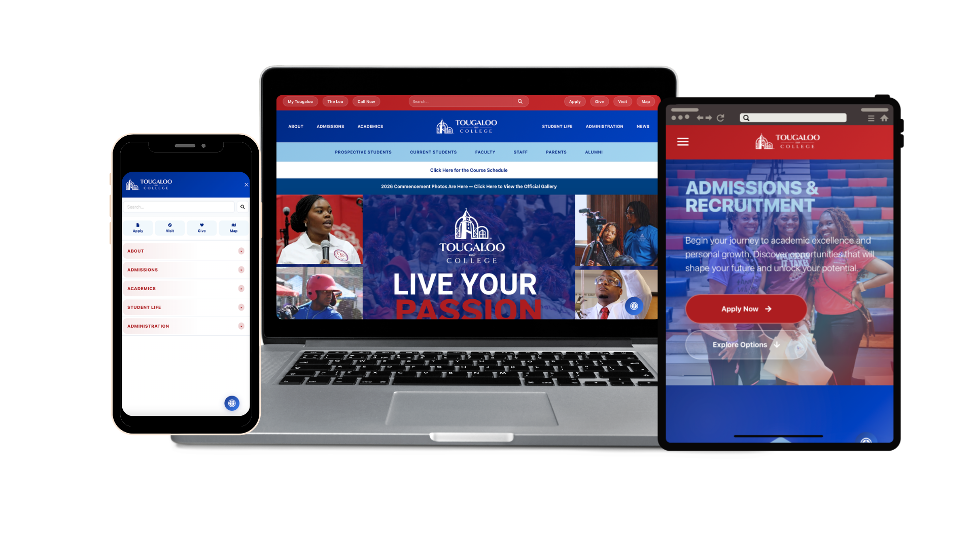 Tougaloo College web design example